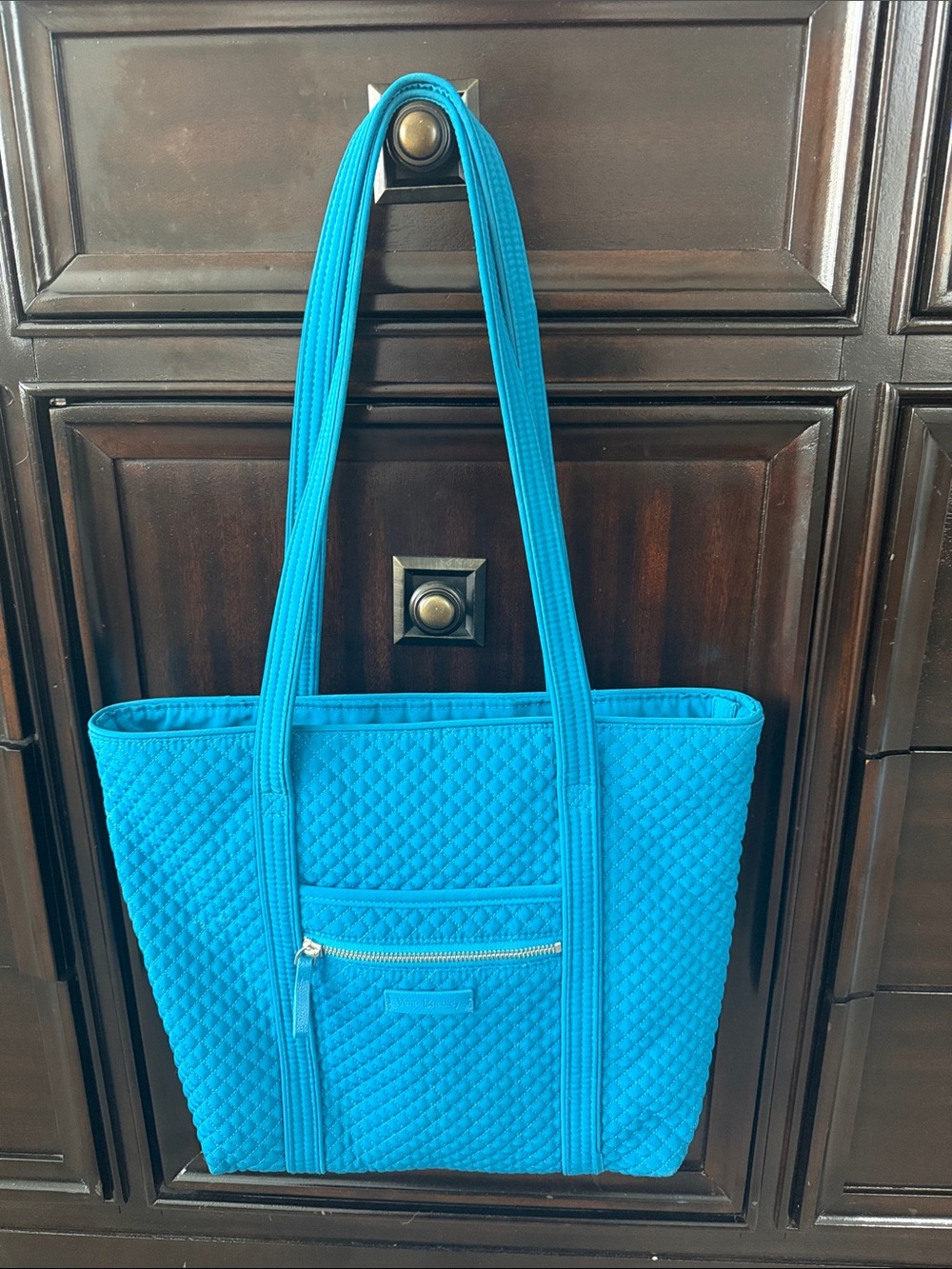 Vera Bradley Turquoise Blue Quilted Tote Shoulder Bag